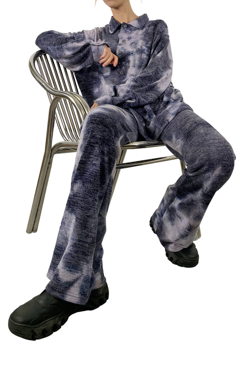 TIE-DYE KNIT PANTS -PURPLE- *Last1